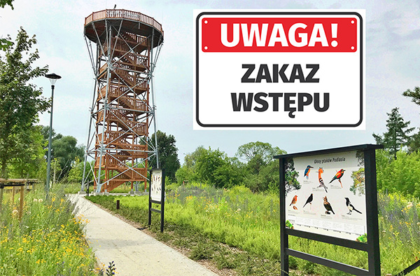 Stan Wody na Nurcu Wymusza Zamknięcie Szlaku Edukacyjnego i Wieży Widokowej