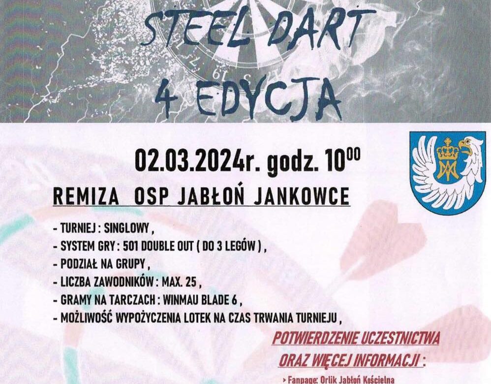 IV Edycja Turnieju Steel Dart o Puchar Wójta Gminy Nowe Piekuty